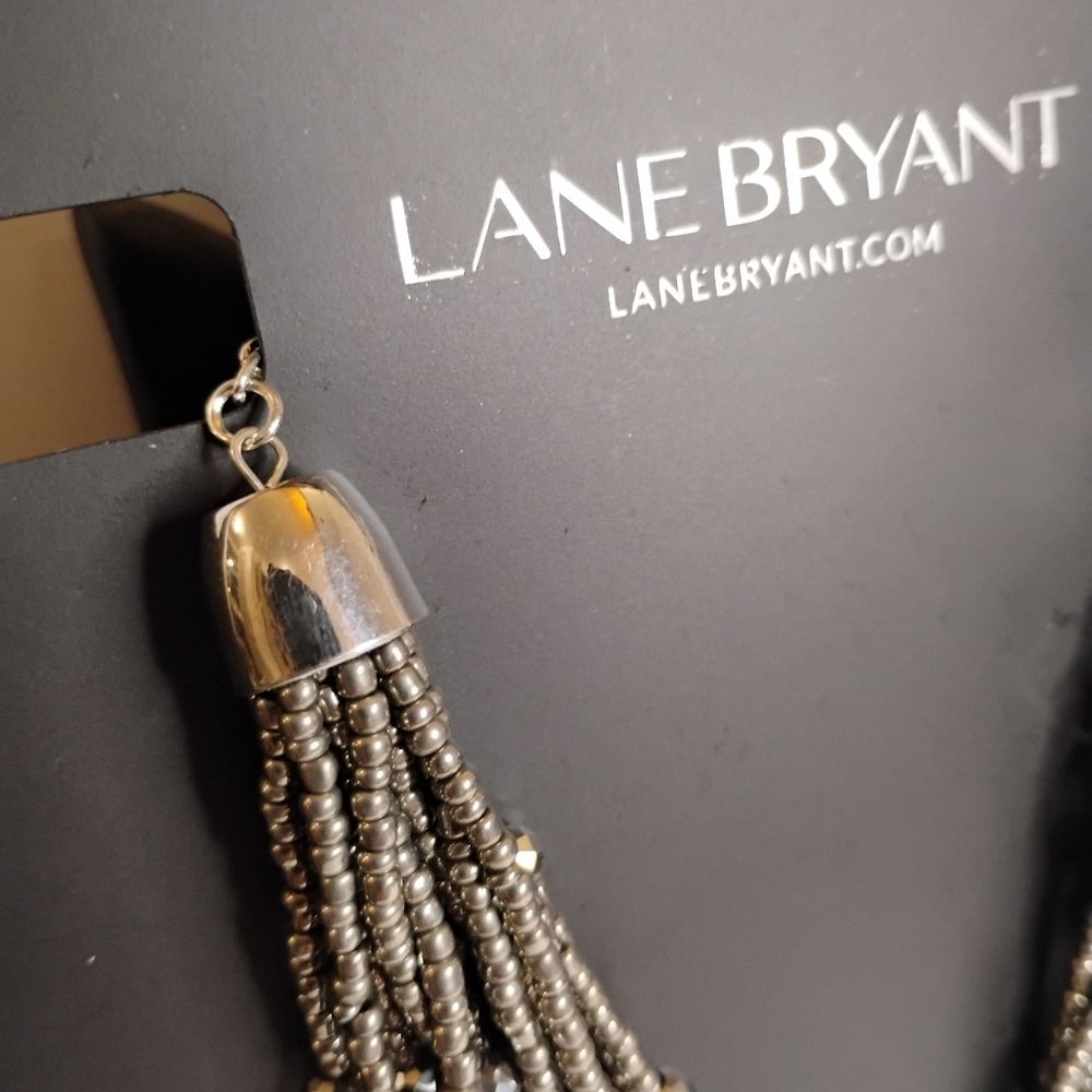 NWT Lane Bryant Silver Tone Seed Bead Multi Strand Necklace - Picture 2 of 8